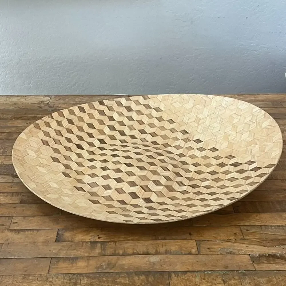 00's IKEA Sweden Bamboo XXL Tray Design by Nicolas Cortolezzi Modern Geometric
